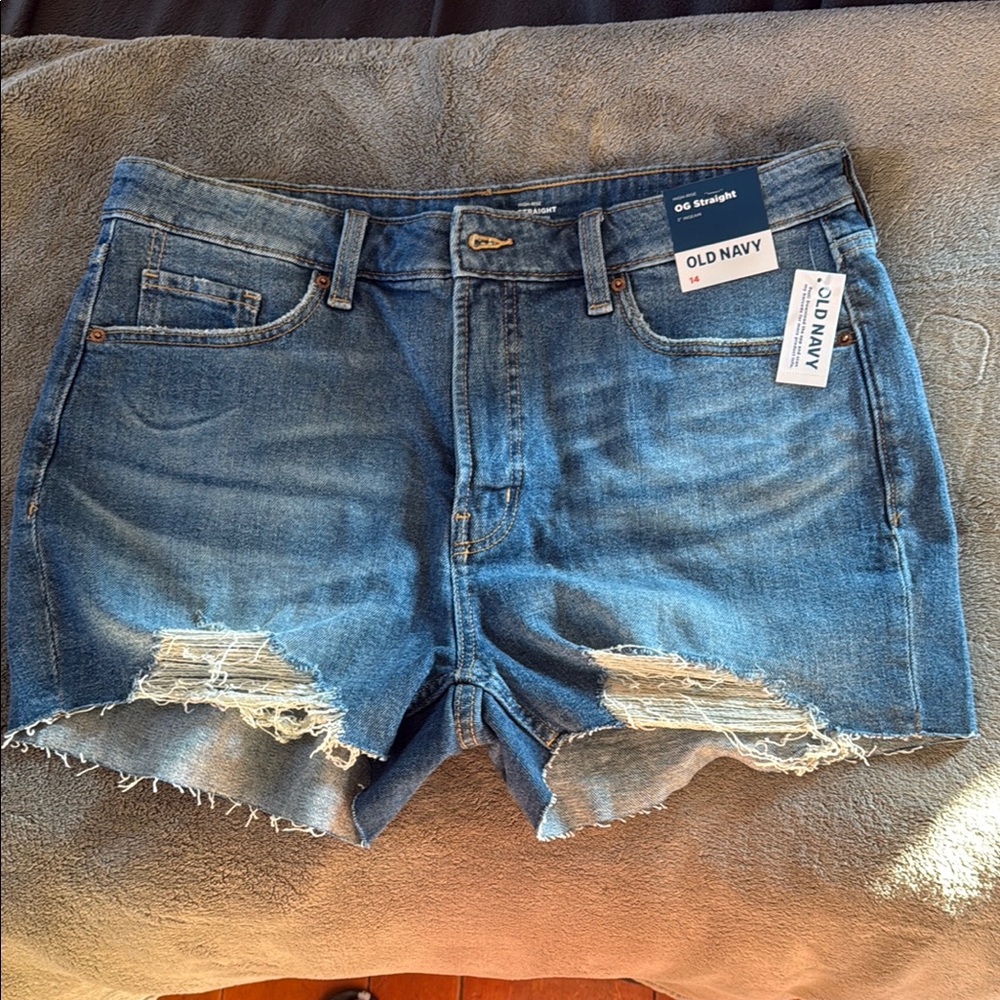 Old Navy Blue Jean Shorts Distressed Denim